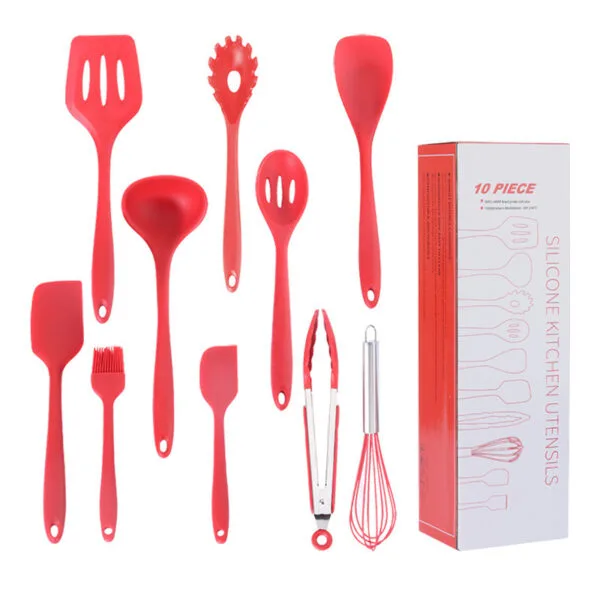 10PCS Silicone Kitchen Utensil Tool Set